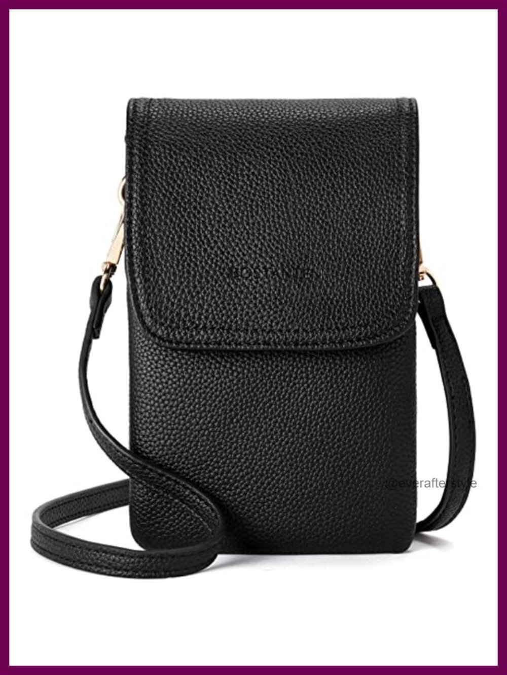 Small Vegan Leather Crossbody Phone Purse Triple Compartment Card Slots